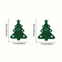 Christmas Tree Cutlery Holder Pockets - Set of 6