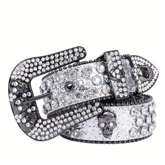 Western Rhinestone Belt Cowgirl Bling Studded Leather Men Women