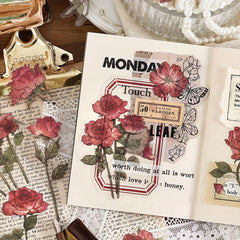 20-Sheet Retro Flower Guka Journal Sticker Pack