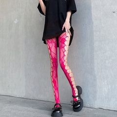 Jacquard Fishnet Tights Strappy Mesh Pantyhose Stockings
