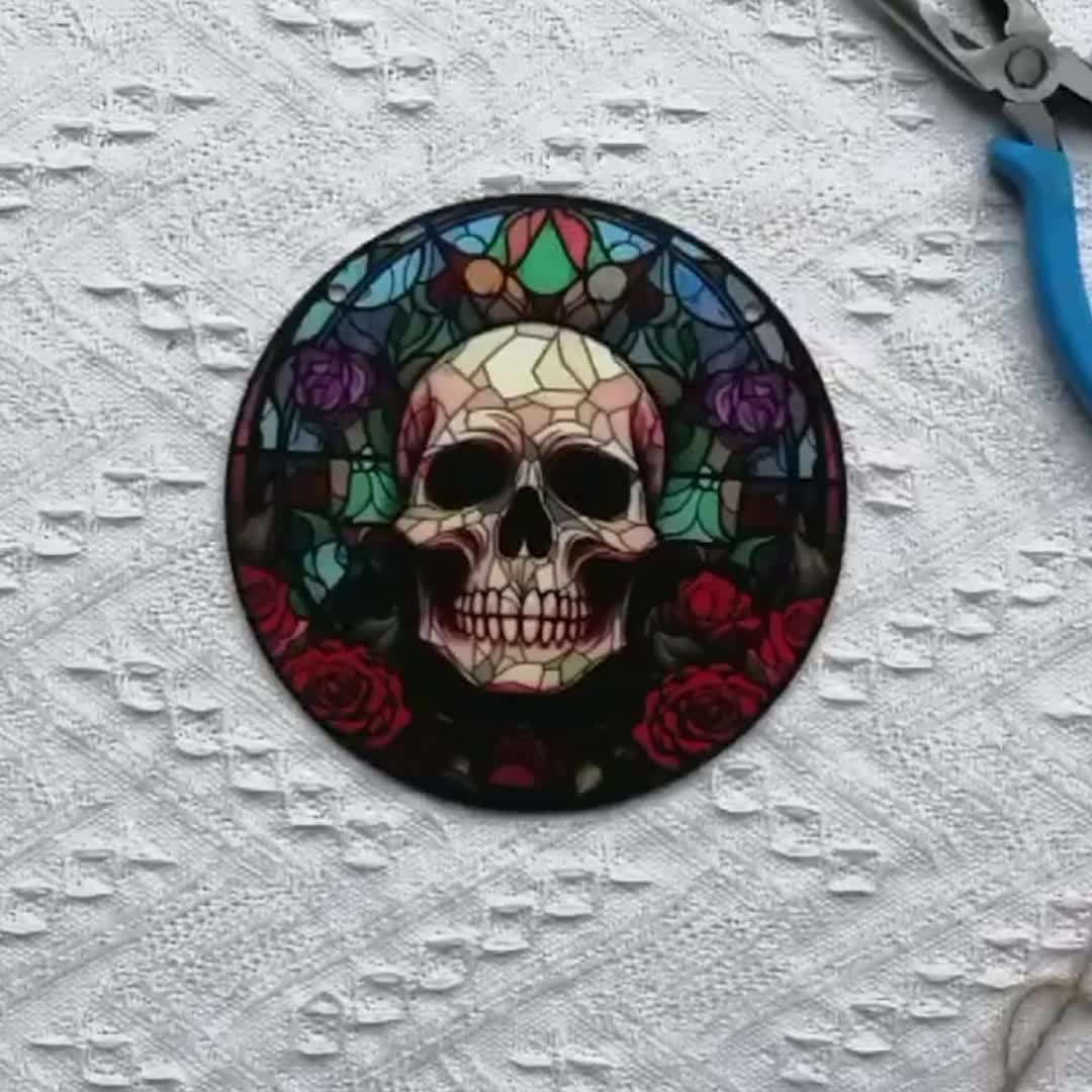 Skull Suncatcher Halloween Decor