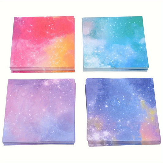 400pcs Origami Paper 9.53cm Square Double-sided Sky Galactic Patterns