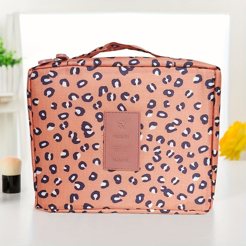 Floral Print Cosmetic Bag Travel Toiletry Makeup Zipper Bag