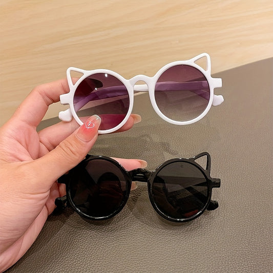Kids Cat Ear Round Sunglasses UV Resistant