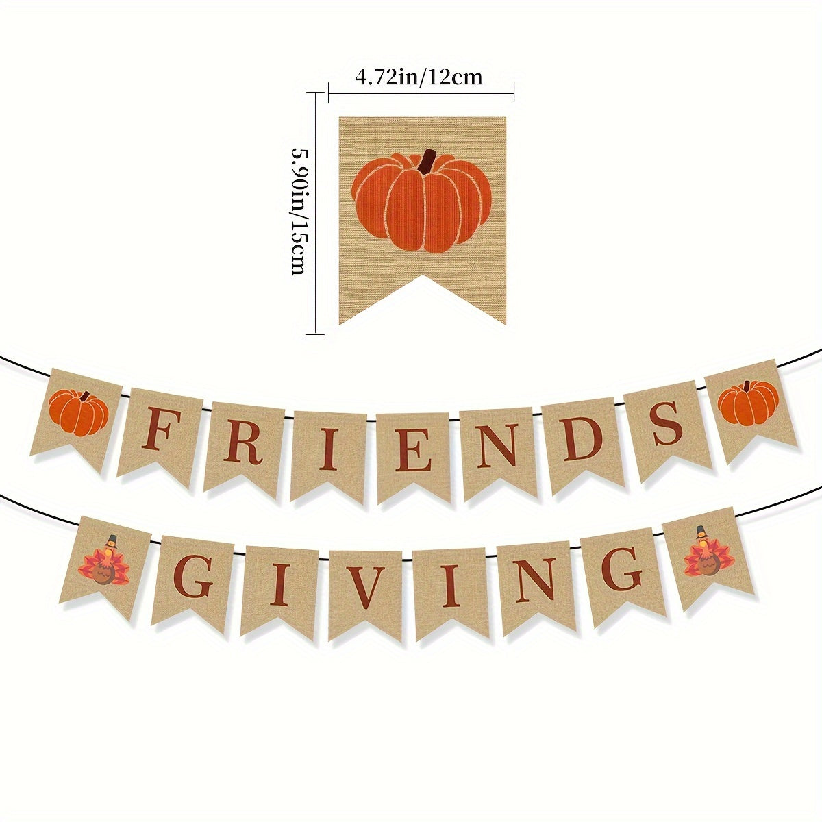 Thanksgiving Decoration Flag Pumpkin Maple Leaf Turkey Flag Banner