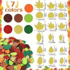 100pcs Autumn Leaf Golden Craft Foam Stickers DIY Decoration Crafts