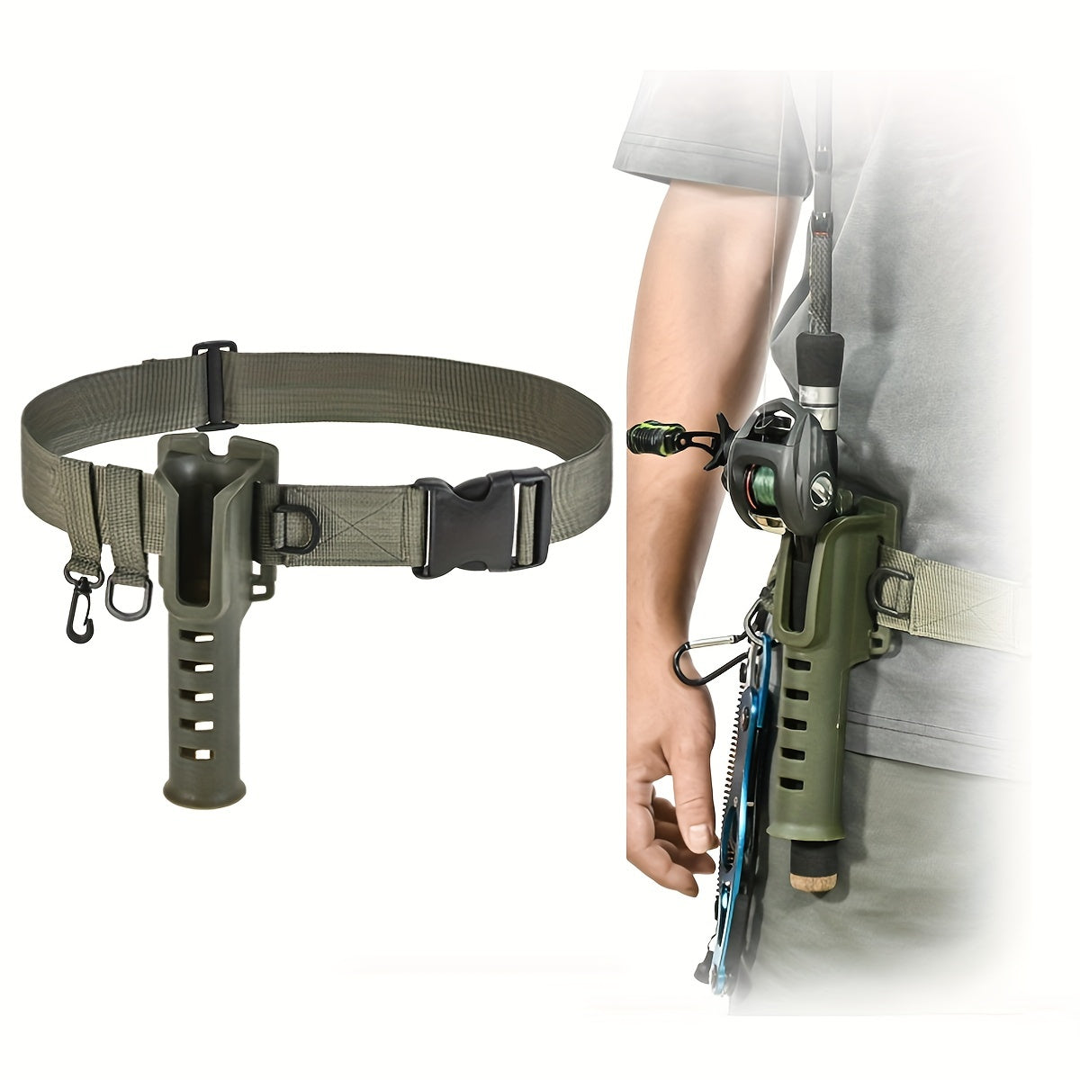 Fishing Rod Belt Holder Waist Hanging Rod Bracket Tackle
