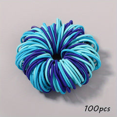100pcs Elastic Hair Ties for Girls - Perfect Gift for Parties & Daily Life
