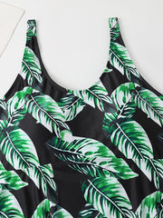  Tropical Print Bikini Set Women's Plus Swimsuit Set