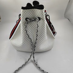 Neoprene Bucket Bag Colorful Strap Drawstring Shoulder Crossbody Bag