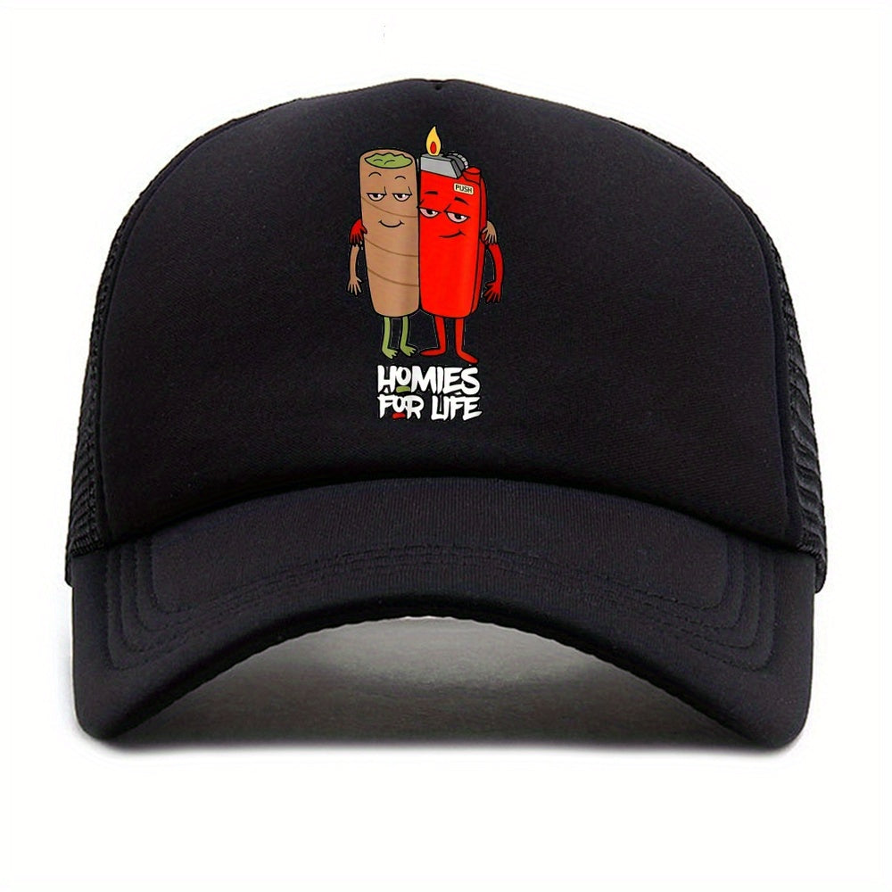 Men's Cartoon Print Sunshade Sun Cap