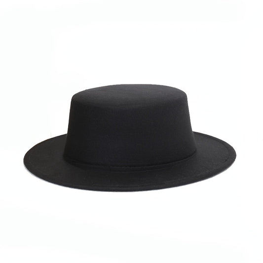 Men's Sun Visor Hat Stylish Flat Top Flat Brim Bowler Hat