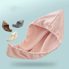 Waffle Hair Drying Cap Absorbent Elastic Bath Cap Microfiber Head Wrap