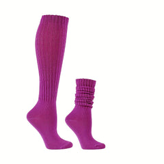 Solid Calf Socks Warm Knee High Socks Women's Stockings