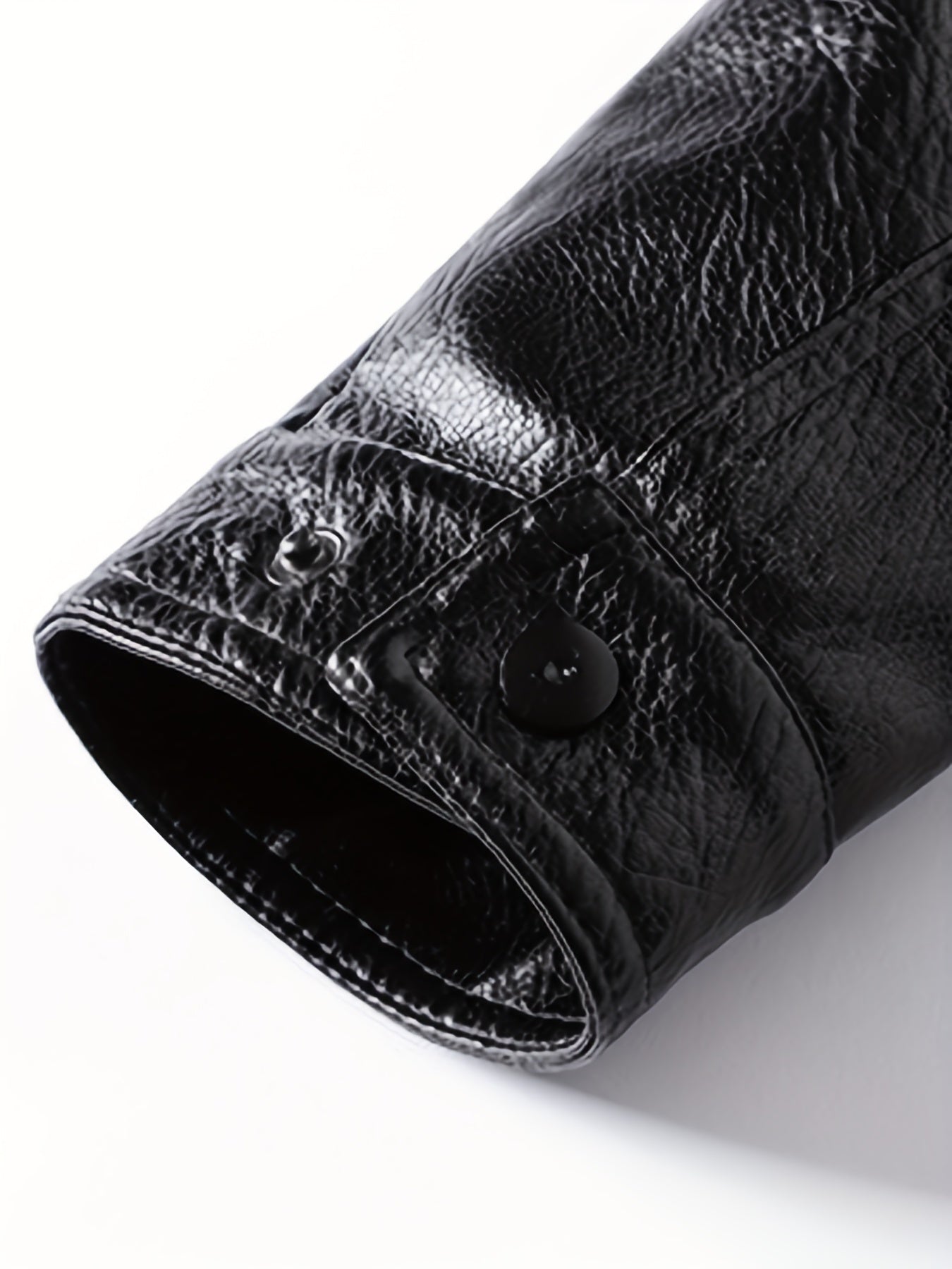 Men's PU Leather Zip Up Jacket Windproof Waterproof Top