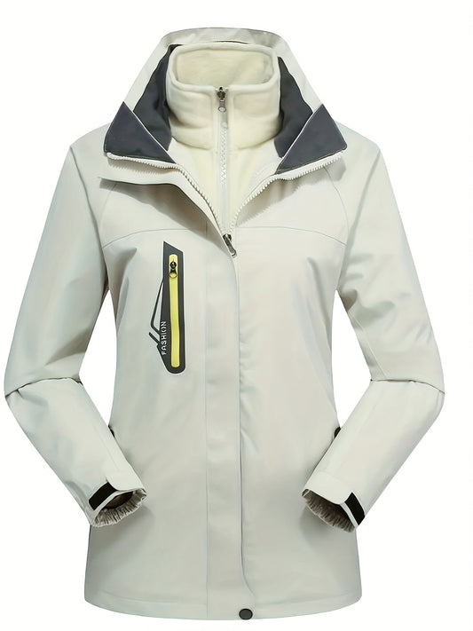 Sporty Ski Jacket Waterproof Windproof Hooded Coat Women's Activewear