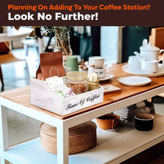 Coffee Station Organizer Wooden Coffee Bar Accessories Organizer For Countertop