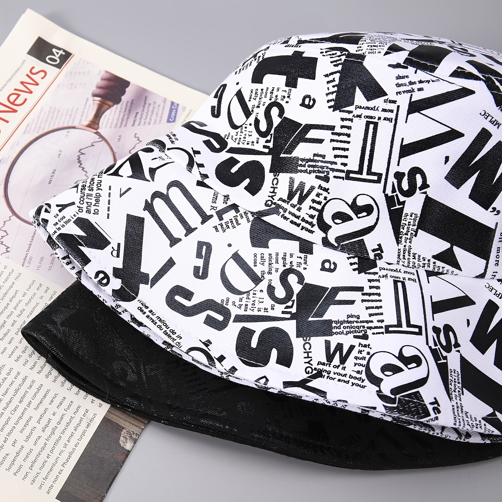 Printed Letter Fisherman Hat for Men