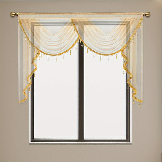 European Style Transparent Sheer Curtain with Rod Pocket