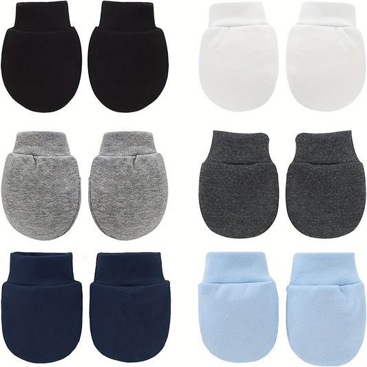 6pairs Newborn Cotton Comfortable Mittens Anti Eating Hand Gloves