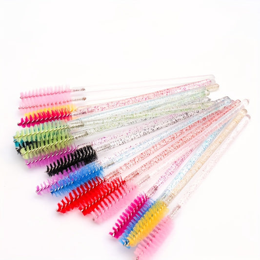 10pcs Mascara Brush Tube Set Lash Wand In A Rabbit Ears Crystal Tube