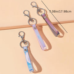 Colorful Reflective Wristlet Lanyard Key Chain