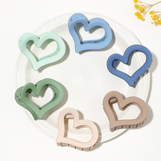 2pcs Solid Love Hair Claw Shark Claw Hair Accessory