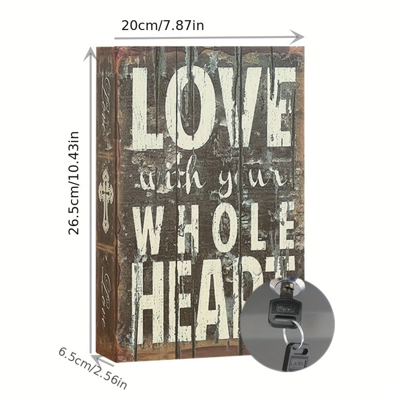 Large Book Money Box Key Lock Hidden Storage Portable Safe