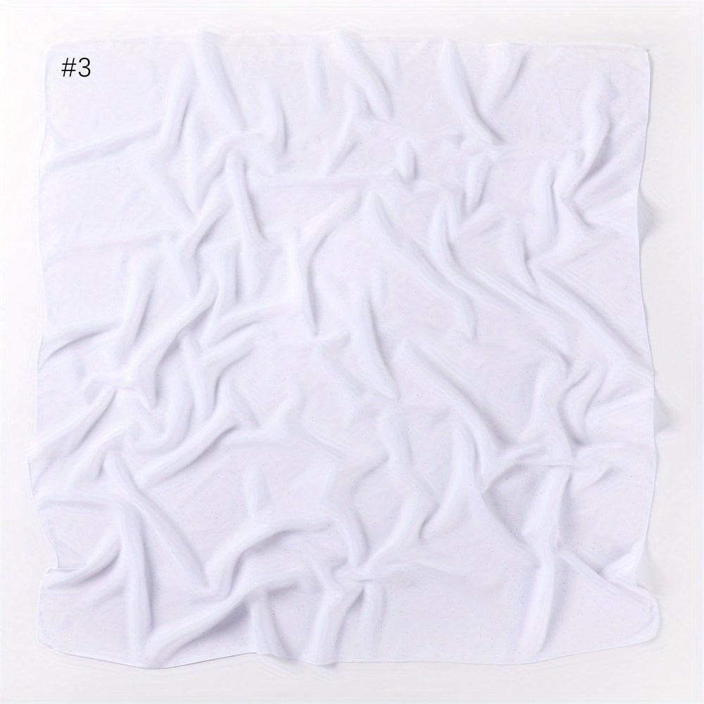 Solid Chiffon Headscarf Lightweight Sunscreen Square Scarf Windproof Headband