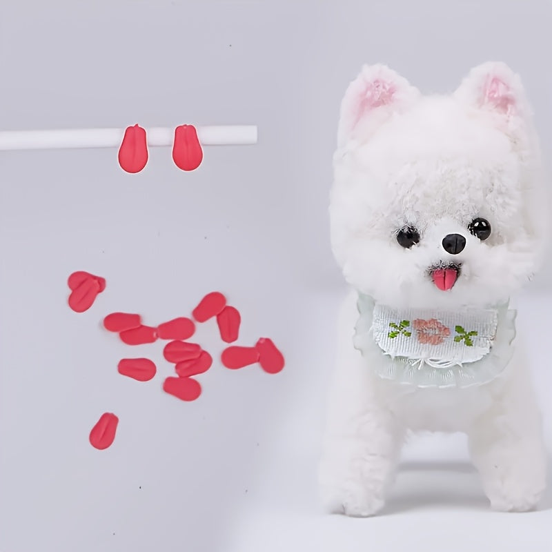 8pcs Red Heart Puppy Tongue Decorations Plush Accessories for Keychains