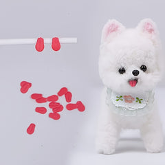 8pcs Red Heart Puppy Tongue Decorations Plush Accessories for Keychains