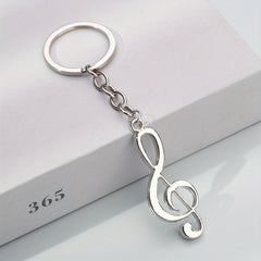 Music Note Metal Keychain Stainless Steel Bag Music Symbol Jewelry