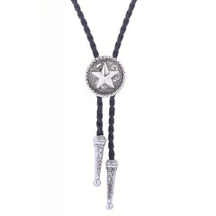 Men's Retro Pentagram Metal Pendant Tie Western Cowboy Shirt Sweater Accessories