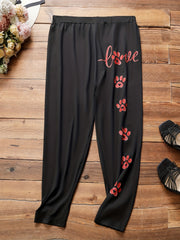 Women's Plus Paw & Letter Print Skinny Yogo Pants