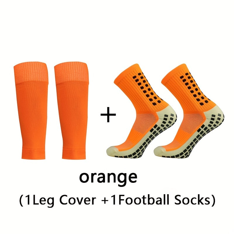 Professional Training Breathable Soccer Socks Set with Leg Cover