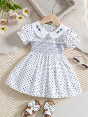 Polka Dot Puff Sleeve Dress for Girls