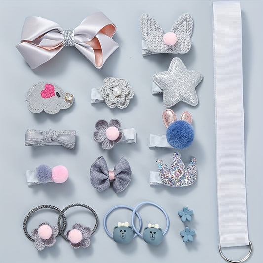 18pcs Princess Crown Hair Clip Set for Children