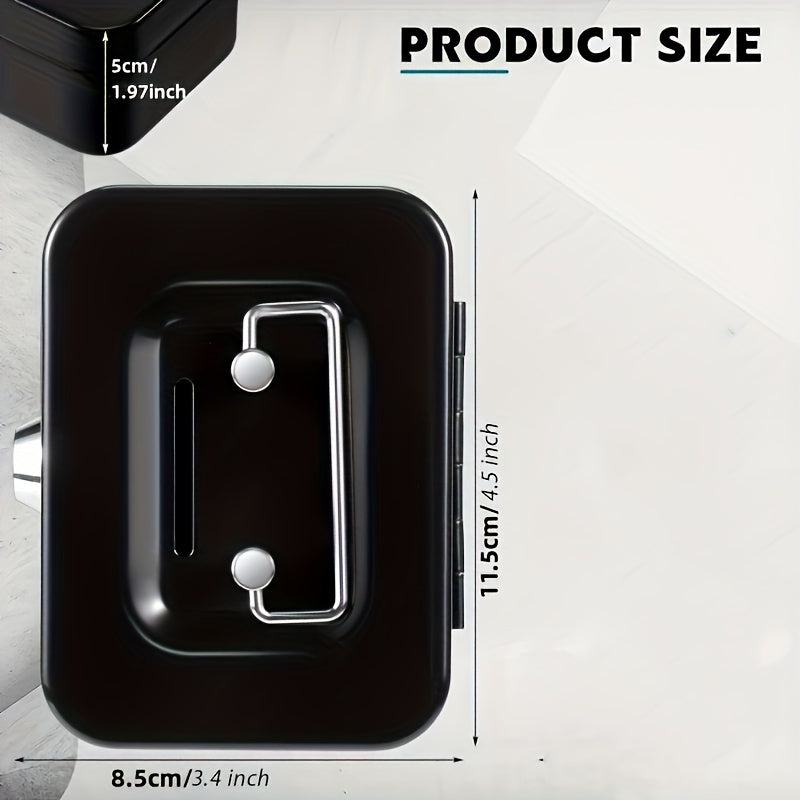 Mini Metal Money Storage Box Locking Lid Keys Household Organizer
