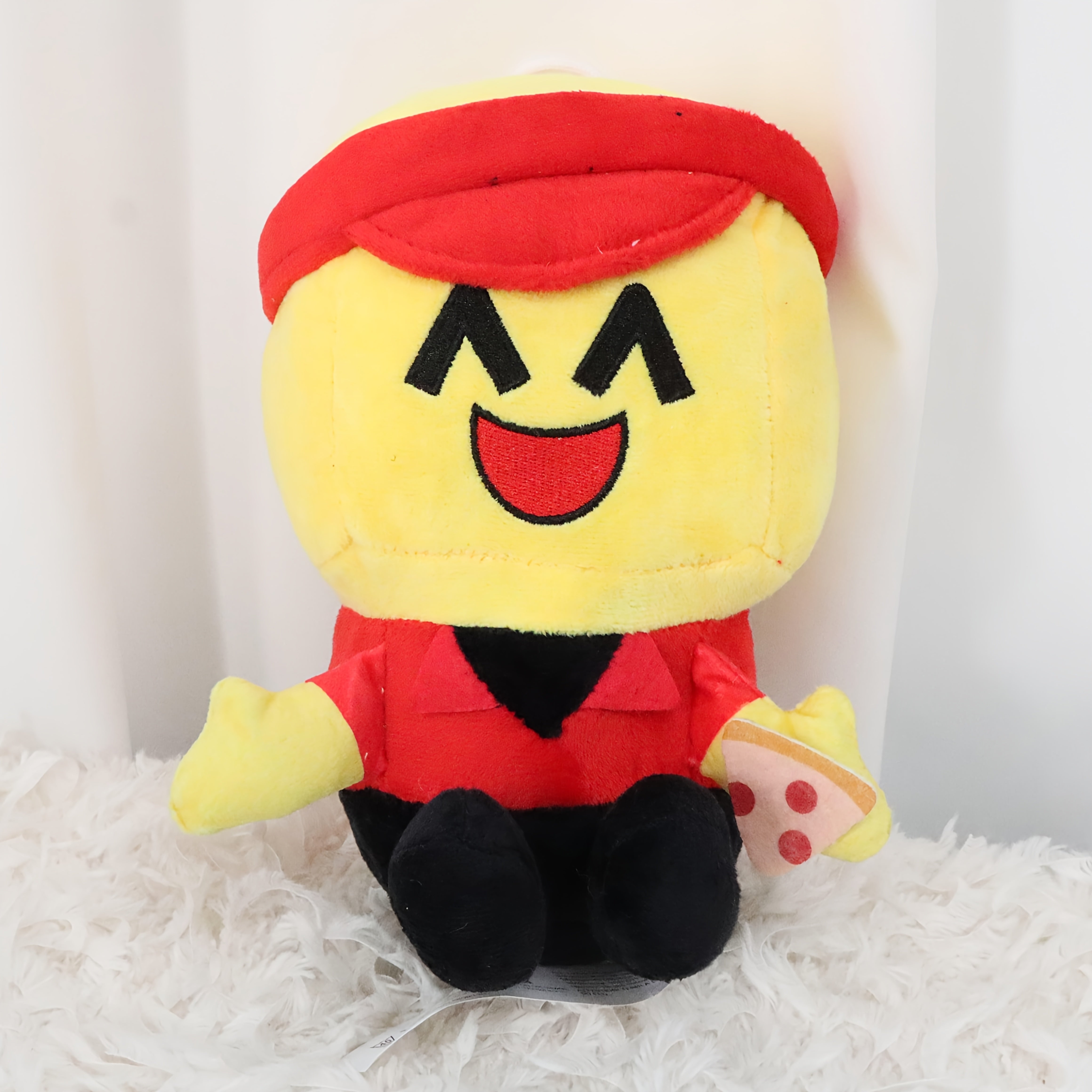 UNSNURNOCH 24 Anime Pillow Doll Plush with Smiling Face Soft Yellow & Red