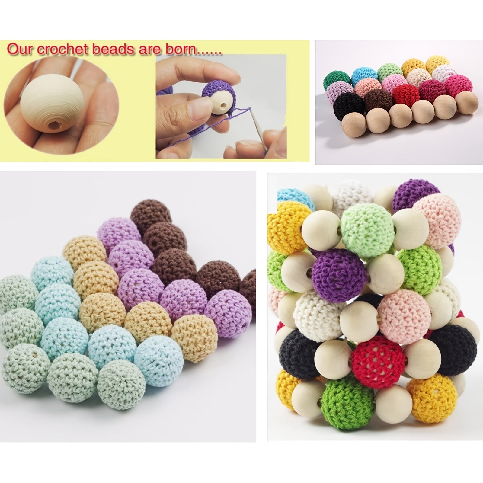 100pcs 20mm Round Wood Beads Unfinished Spacer Natural Craft DIY Art Supplies