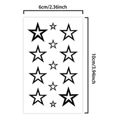 Water Resistant Temporary Tattoos Star Realistic Non Reflective Ink 1-2 Weeks