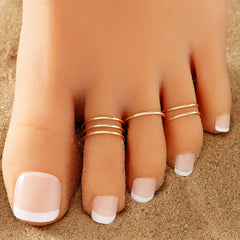 3 Pcs Metal Toe Ring Set for Ladies