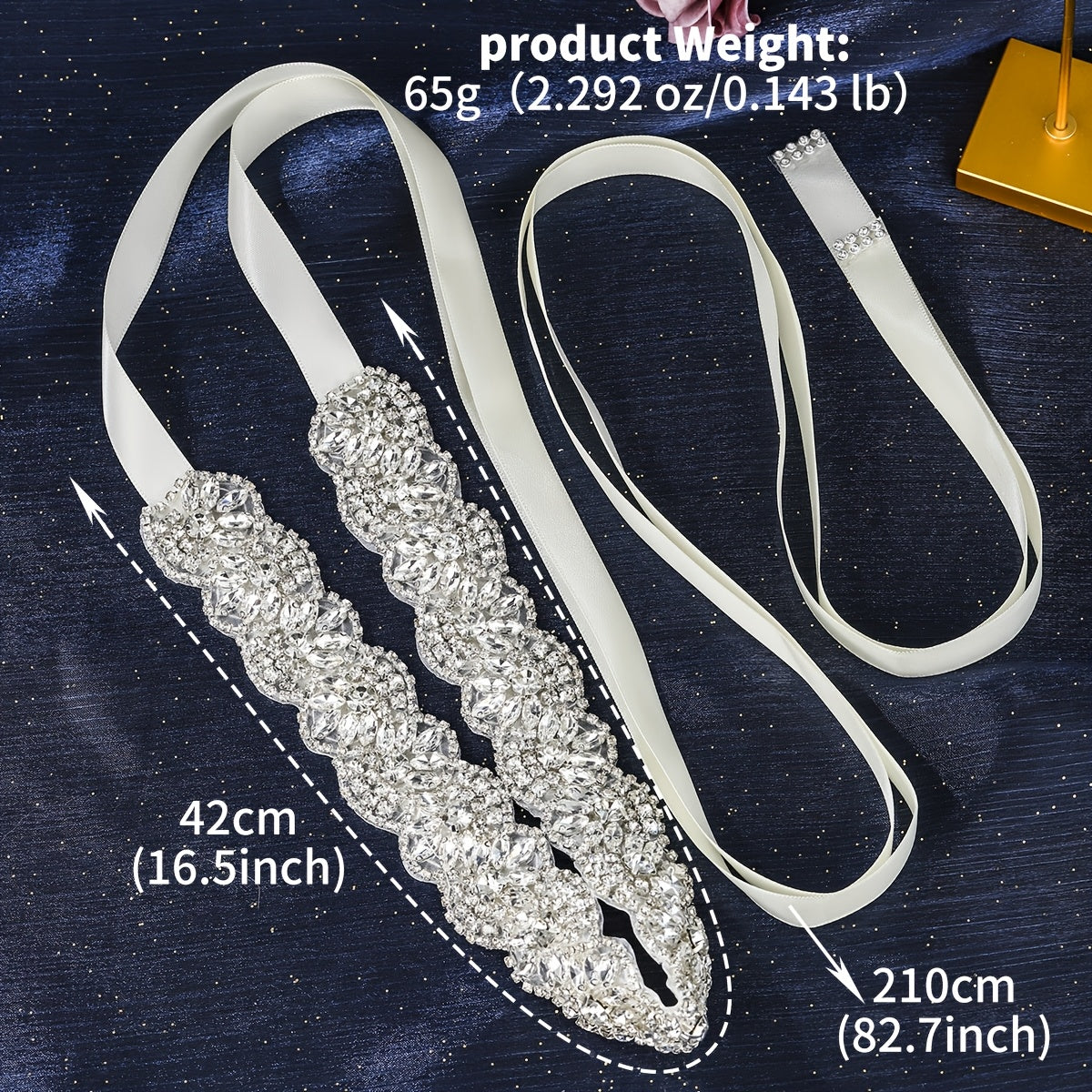 Sparkling Rhinestone Bridal Sash for Brides & Gowns