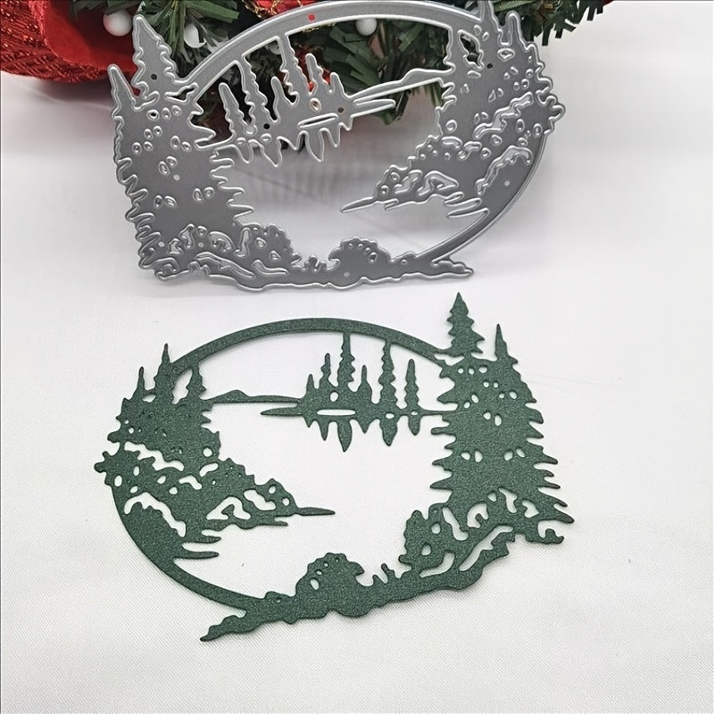 1pc Forest Lake Embossed Mold Carbon Steel Cutter