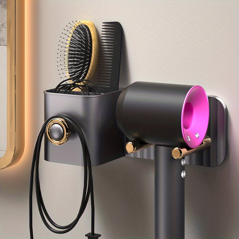 Stylish Wall Mounted Hair Dryer Holder - No Punching Needed