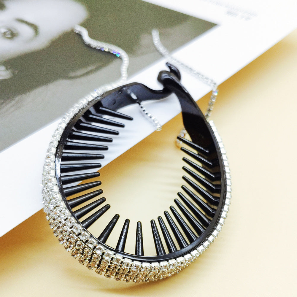 Rhinestone Tassel Hair Clip Twist Clip Bling Hair Accessory