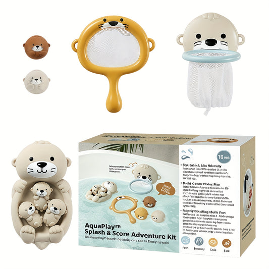 Baby and Toddler Bathroom Play Toys Otter Net Basket Floating Ball Bath Time Fun