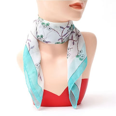 Floral Print Chiffon Scarf - Women Neckerchief Face Mask Accessories