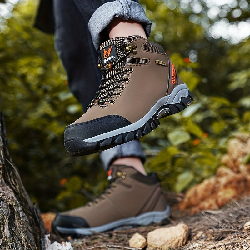 Men's Solid Ankle Boots for Outdoor Activities