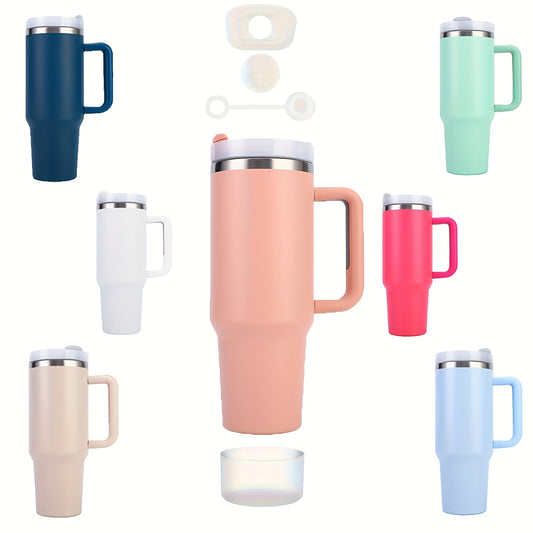 40 oz Tumbler with Handle and Straw Lid, Leakproof Silicone Boot